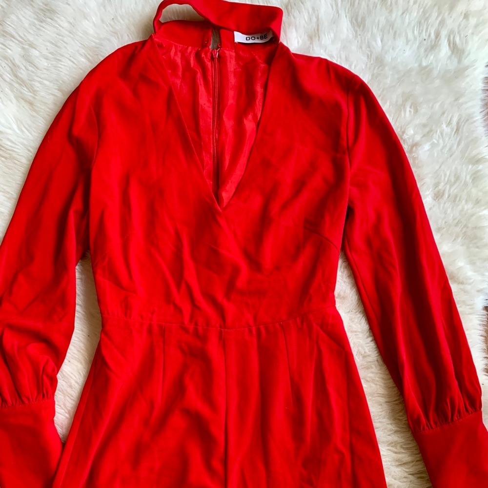 Romper with deep neckline